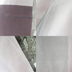 紬 着物 アンティーク 昔着物 村山大島紬 幾何学模様 茶色 広衿 正絹 カジュアル 仕立て上がり着物 身丈151cm 【キモノオフ野々市若松店】の画像