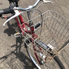防犯登録解除済み 6段切り替え26インチ 鍵付き自転車ライト付き