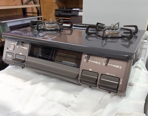 お引取り限定 美品 22年製 パロマ LPガス用コンロ 2口ガステーブル IC-S87BM-1L 左強火力