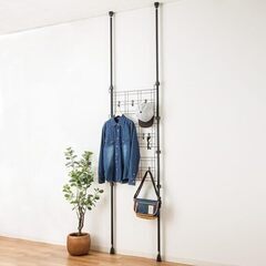 ニトリ(NITORI) 突っ張り 2way パーティション ヒルデ ブラック/63幅 x 266高さ cmの画像