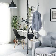 ニトリ(NITORI) 突っ張り 2way パーティション ヒルデ ブラック/63幅 x 266高さ cmの画像