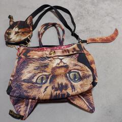 猫プリントバッグ