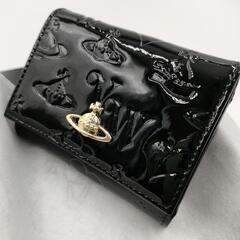 ヴィヴィアン エナメル ブラック 黒 3つ折り 財布 コインケー...