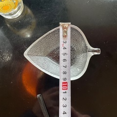 昭和レトロ小皿 器 ガラス食器 ３枚セット➕オマケグラス付き中古品の画像