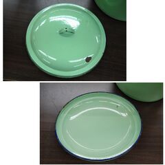 昭和レトロ ホクアイ ほうろうタンク 直径30cm No.0030847 ホーロー容器 琺瑯 保存容器 インテリア 札幌市 清田区 平岡の画像