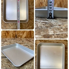 a(7238) アルミ製 角バット 3個セット 3サイズ アルミ標準バット 調理用品 飲食店 の画像