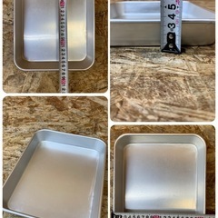 a(7238) アルミ製 角バット 3個セット 3サイズ アルミ標準バット 調理用品 飲食店 の画像