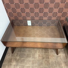 50×90 木の机 ガラステーブル 木製デスク ローテーブル