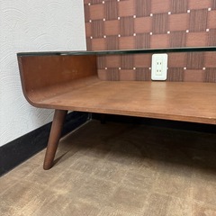50×90 木の机 ガラステーブル 木製デスク ローテーブルの画像