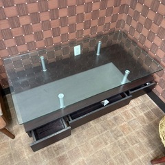 65×120木の机 ガラステーブル 木製デスク ローテーブル