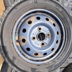 中古鉄ホィール付きタイヤ３本