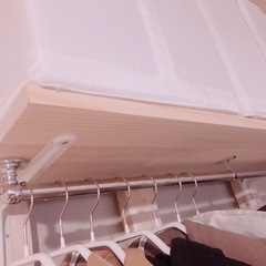 ハンドメイド　ハンガーラック棚の画像