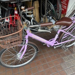 22インチ　ledオートライト付き　子供用自転車　ラベンダー