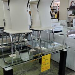 ★ガラス天板　4人掛けダイニングセット★