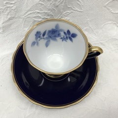 ☆ドリーム２号館☆香蘭社 サムシングブルー ペアコーヒーカップ＆ソーサー ＊箱ありの画像