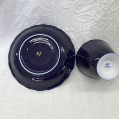 ☆ドリーム２号館☆香蘭社 サムシングブルー ペアコーヒーカップ＆ソーサー ＊箱ありの画像
