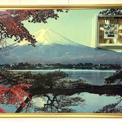【R711】昭和レトロ/富士山/風景写真/掛け時計/ピクチャー/...