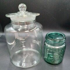 【R674】昭和レトロ/空瓶/保存瓶/白酒・透明/蓋つき/気泡あ...