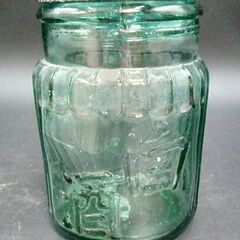 【R674】昭和レトロ/空瓶/保存瓶/白酒・透明/蓋つき/気泡あり/インテリア/2点セットの画像