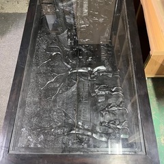 黒檀？？　彫り物　テーブル