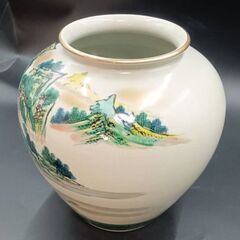 【R436】美品/九谷焼/花瓶/花器/インテリア/高さ約25㎝の画像