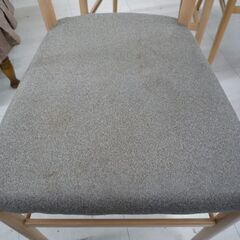 使用感あり 4人掛け ダイニングセット テーブル幅130cm ナチュラル×グレー系 テーブル＋イス4脚 食卓 苫小牧西店の画像