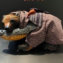 木彫　熊　クマ　くま　工芸品　オブジェ　彫刻　置物　昭和レトロ　...