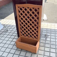 お買い得！木製 プランター付きフェンス ラティス付きプラン…