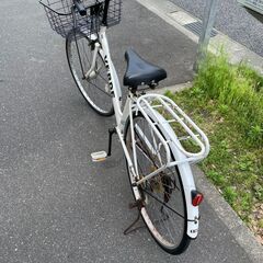自転車No.270シティサイクルママチャリホワイト27インチ6段