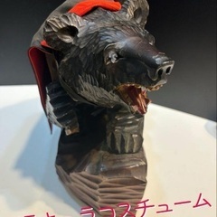 木彫りの熊　クマ　くま　工芸品　オブジェ　彫刻　置物　昭和レトロ...