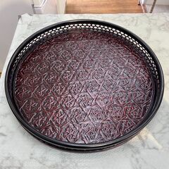  新品・未使用 丸盆 籃胎漆器 久留米店頭販売 南区花畑