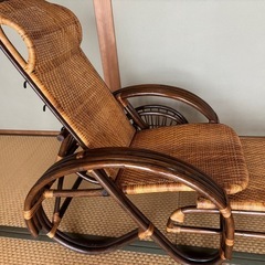 木製長椅子　オットマン付きの画像