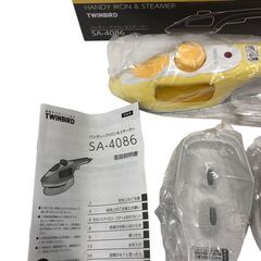 25R176 ジ2 未使用 TWINBIRD ハンディーアイロン＆スチーマー SA-4086 Y イエローの画像