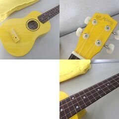 AlaMoana ウクレレ ギアペグ ソプラノ UK-100G イエロー ソフトケース付き 入門器 ☆ 札幌市 北区 屯田 の画像
