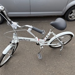 ミモレット　折りたたみ自転車　白　20インチ　