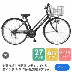 自転車 ママチャリ黒 