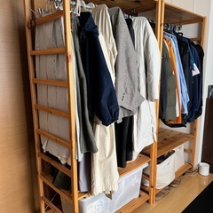 パイン材ユニットシェルフ・ワードローブ（無印良品）の画像