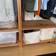 パイン材ユニットシェルフ・ワードローブ（無印良品）の画像