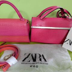 激安◆ZARA ピンク クロコダイル風 ショルダーバッグ２種類セット