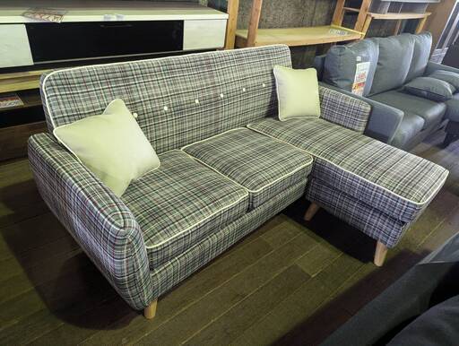 チェック柄カウチソファ チェック柄カウチソファ