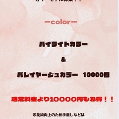 カラーモデル募集！！