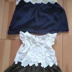 レース花柄ワンピース　80サイズと90サイズの画像