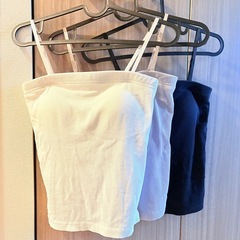 カップ付ベアトップ 3着セット ホワイト モカ ブラック ハニー...