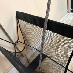 サワフジ レザー調ハンモック型メッシュバスケット ブラック　5個セットですの画像