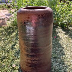 46：備前焼　花瓶　花入れ　花器　照り有　アンティーク　の画像