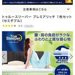 未使用☆トゥルースリーパー プレミアリッチ　セミダブル　１枚