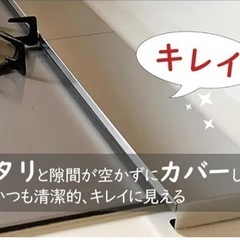 排気口カバー 伸縮式 フラットタイプ 薄型 幅約43~80cmまで対応 頑丈 マットな質感 高い耐久性 傷つけにくい 汚れ目立たない お手入れ簡単 油はねガード 60cm 75cm IH コンロ カバー (伸縮式（43~80cm)の画像