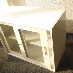 ガラス両開き書庫 W899×D450×H700 CW-0907KG-WWの画像
