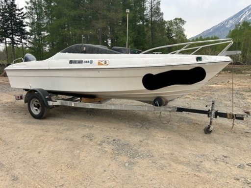 激安挑戦！！ YAMAHA SRV20 船外機4スト50馬力トレーラー付き (パロ) 比羅夫の 小型モーターボート
