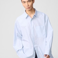 UNIQLO（ユニクロ C）ブロードオーバーサイズシャツ　ストライプ　2点の画像
